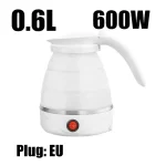 0.6L Mini Folding Kettle Portable Water Heater 600W Silicone Leakproof Electric Kettle Travel Household FoldableKitchenAppliance