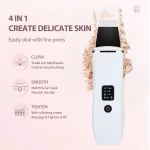 Ultrasonic Facial Cleaner Device EMS Skin Scrubber Blackhead Remove Pores Deep Cleaning Peeling Sholve Skin Care Face Lifting