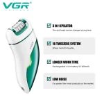 VGR 3In1 Women Epilator Electric Shaver Leg Body Hair Removal Wet Dry Lady’s legs Bikini Trimmer For Facial Underarms