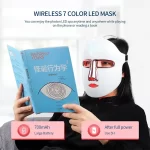 Wireless LED Facial Mask 7 Colors Light Photon Therapy Face Beauty Mask Skin Lifting Acne Wrinkles Removal Face SPA Machine