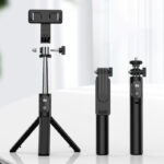 Stainless Steel Selfie Stick Black Bluetooth