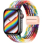 Braided Strap For Apple Watch Band 44mm 40mm 45mm 49mm 41mm 38 buckle Bracelet iWatch Series se 7 6 8 9 10 Ultra2 Magnetic Band